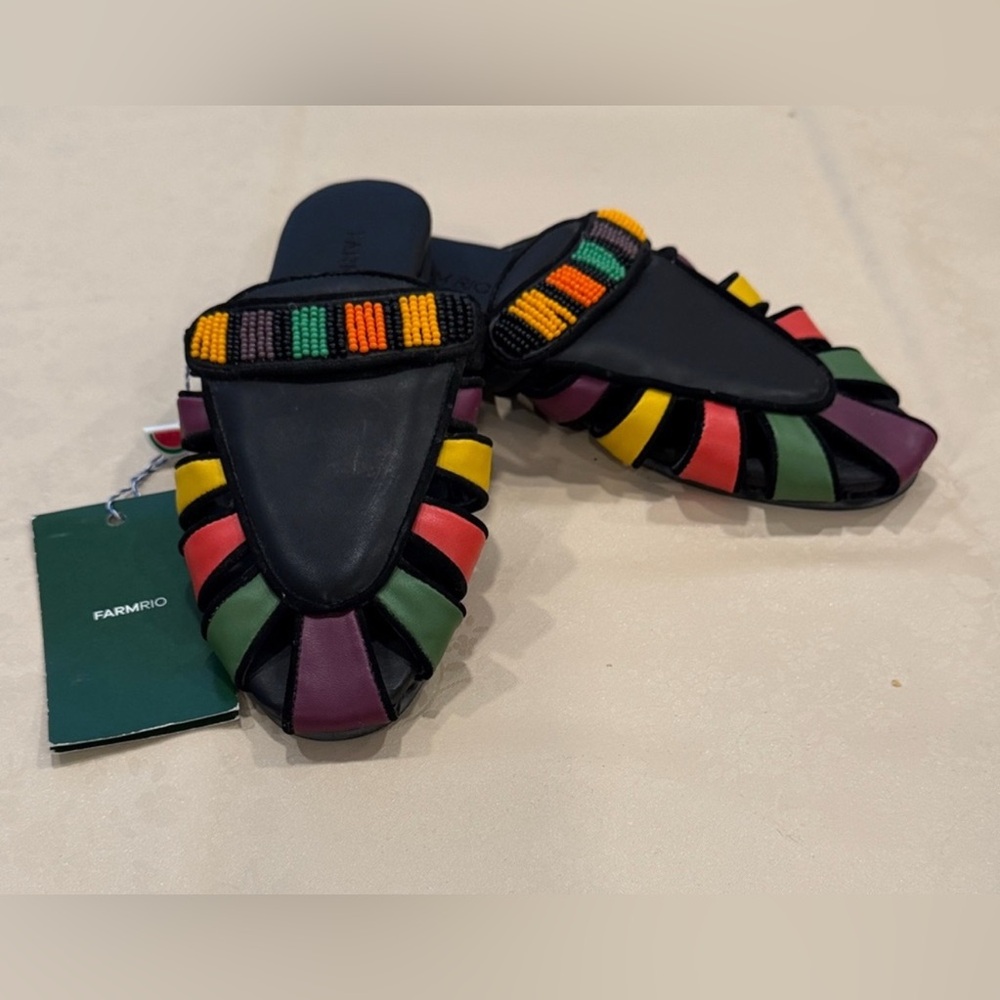 FARM Rio Multicolor Beaded Mules